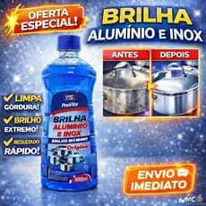 Brilha Alumínio e Inox ProVita 500ml – Remove Gordura, Crostas e Manchas, Brilho em Panelas, Fogão e Utensílios