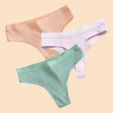 KIT Calcinhas Canelada Algodão Fio Dental Confortável Dia a Dia Feminina Sensual Escolha o KIT