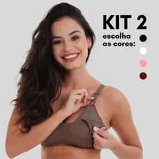 Kit 2 Sutiã de Amamentação Sustentação Confortável Abertura Fácil Tecido Duplo