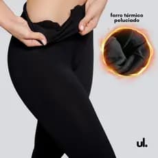 Calça Térmica Peluciada Unissex Inverno Forrada com Fleece Veludo Quentinha Confortável
