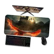 Mousepad  HARRY POTTER HOGWARTS E FALKES 1  Mouse Pad Gamer Grande 90x40 80x40 60x40 70x30 e 45x40