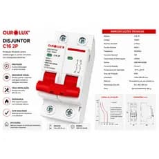 DISJUNTOR BIPOLAR 16A - OUROLUX