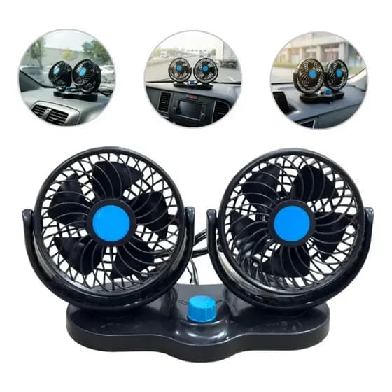 Mini Ventilador Duplo Automotivo 24v Portátil E Ajustável