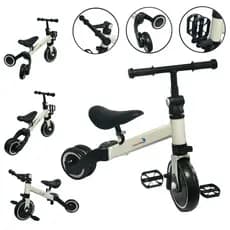 Triciclo Infantil 3 Em 1 Bicicleta Equilíbrio Branco