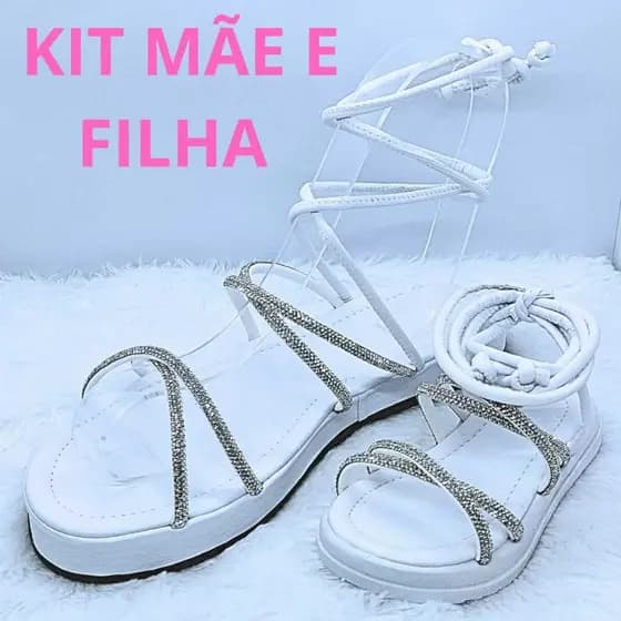 Sandália Feminina Menina e Adulta Kit 2 Pares Mãe e Filha