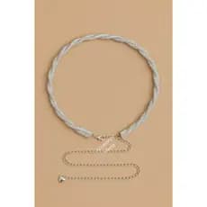 Cinto Feminino Elegante de Strass com Corrente Torcido Moda Feminina （1+1）