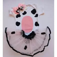 Body bebe Vaquinha para mêsversario - Saia tule, Arquinho, laço, -NOVE