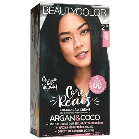 TINTA BEAUTY COLOR 2.11 PRETO AZULADO KIT 1UN