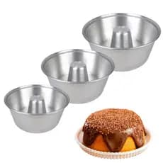 KIT 3 MINI Formas para Bolo com furo,8, 10 e 12cm Torta Suíça Pudim bolo Air Fryer