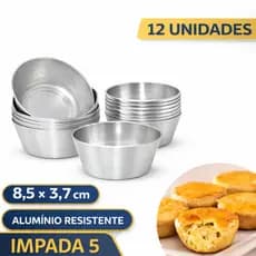 KIT 12 Formas Para Empada Numero 5 Forminha Mini Empada Salgado Aluminio