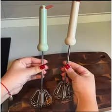 Batedor de Ovos Semiautomático Doméstico, Batedor de Creme em Aço Inoxidável, Batedor Manual de Ovos, Utensílio de Confe