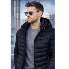 Jaqueta Puffer Masculina Inverno Bobojaco Casaco Térmico Corta Vento Capuz Removível Promoção