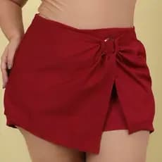 Short Saia Plus Size Alfaiataria Moda Elegante Casual Verão Argola Elástico Embutido Casual Atemporal Moda Feminina