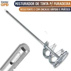 Misturador De Argamassa, Tinta Gesso 40cm P/ Furadeira Batedor Encaixe SDS-Plus Profissional