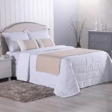 Kit Peseira Decoração de Cama 5 Peças Queen King 300 Fios Acompanha Capa de Almofadas Cheias