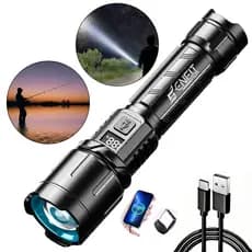 Lanterna Tatica Militar 3800 Lúmens Alto Luz Potente Alcance 2km 4000mAh Recarregável USB