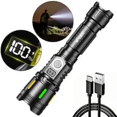 Lanterna Tática Militar Led Zoom Alto Luz Potente ENFIT VIDA 2KM 3600 Lúmens Recarregável
