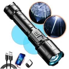 Lanterna Tatica Militar Alto Luz Potente Alcance 2km 4000mAh 3800 Lúmens Recarregável