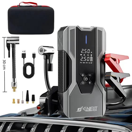 Auxiliar Partida Bateria Portátil Emergência Compressor Ar 10000mAh {ENFIT VIDA}