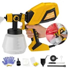 Pistola De Pintura Hvlp Portátil 1000ml 650w Fio De 2M com 3 Bico de Metal