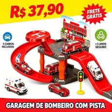 Garagem Infantil com Pista e Carrinhos Estacionamento Brinquedo Educativo Crianças Amam