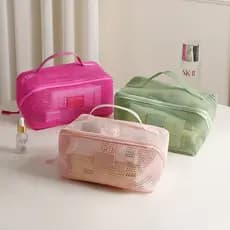 Bolsa de Cosméticos Portátil de Grande Capacidade – Organizador Transparente para Viagem