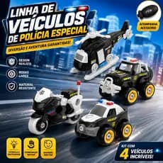 Kit 4 Veículos de Construção Desmontáveis Infantil Brinquedo Educativo 4 em 1