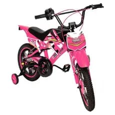 Bicicleta Infantil Rosa Moto Cross Som De Moto Freios V-Brake Unitoys