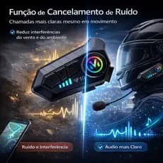 Intercomunicador Bluetooth Moto V10 para Capacete Som HD Chamada Música IP65