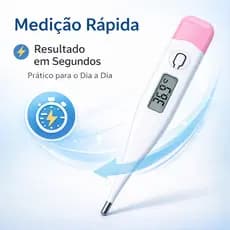 Termômetro Eletrônico Universal Adulto Infantil | Alarme de Febre | Medição Rápida