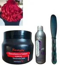 Kit Pó Descolorante Capilar e 01 OX Reveladora 40 Volume Mairibel/Hidraty