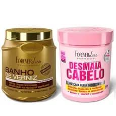 Kit Masc. Banho de Verniz e Desmaia Cabelo Forever Liss 1Kg