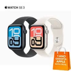Relógio Apple Watch Series SE 3 GPS Tamanho 40mm ou 44mm Esportivo 1 Ano Garantia com Nota Fiscal