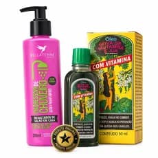 Combo Liso & Crescimento!Progressiva de Chuveiro Bella Femme  Óleo Seiva de Mutamba e Juá Vitaminado