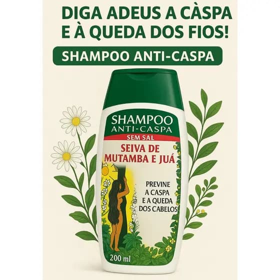 Shampoo Seiva De Mutamba E Juá Anticaspa S/ Sal 200ml
