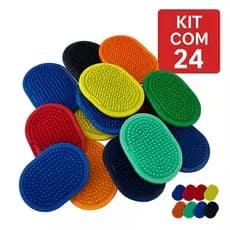 Kit 24 Escovas de Cabelo Oval Pata Pata Colorida Desembaraçante Massageadora Anti Quebra