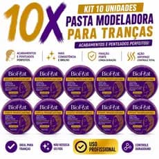 PASTA Modeladora para Tranças 10 unidades Profissional ATACADO 150g BioFlat