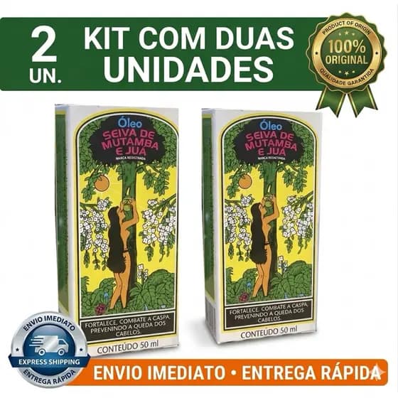 Óleo Seiva de Mutamba E Juá 50ml Kit C/02 undidades.