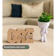 Letreiro Decorativo Ore e Confie + Vaso Bob com Plantinha Inclusa | Fé e Decoração, Moderno