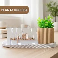 Kit Decorativo “Nada Me Faltará” com Vaso, Bandeja e PLANTA – Fé, Esperança e Design Moderno