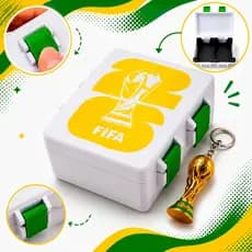 Case Porta Figurinhas Copa Do Mundo 2026 Maleta Estojo Organizador Cards + Chaveiro Troféu Gurumania