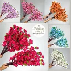 Galho De Cerejeira Artificial, Kit 10 a 40 Flor Pessegueiro, Estilo oriental Decoração 65CM -A-504