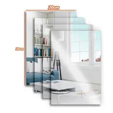 Kit Até 4 Espelhos Auto Adesivo Acrilico Decorativo 20x30 Retangulares - FY802966