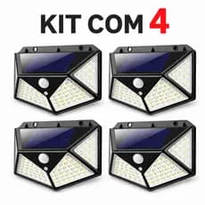 1/2/3/4 PCS Luminária Parede Solar 100 Leds Com Sensor Jardim Externa Prova D'água