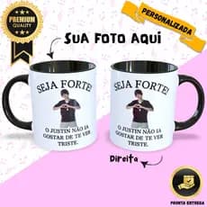 Caneca Meme Seja Forte Personalizada Com a Foto da Sua Escolha Presente Motivacional