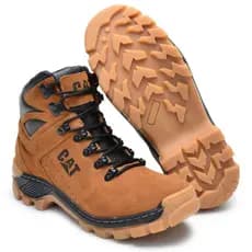 Bota  Coturno Cat Arizona Caramelo Couro Legitimo