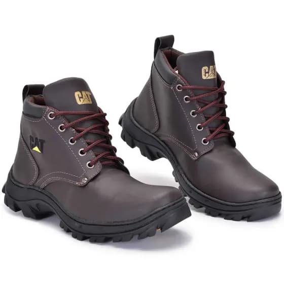 Bota Cotruno Cat Adiventro casual Couro Ecologico Marrom 0100