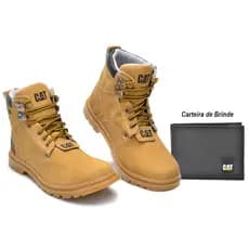 Bota CoturnoCat Casual Bege Couro Ecológico 10 + Carteira