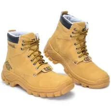Bota Coturno Cat  casual  Couro Ecológico Bege