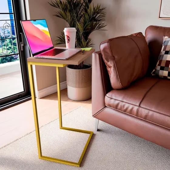 Mesinha lateral de sofá e cama para notebook ou para suporte de livro ou pratos